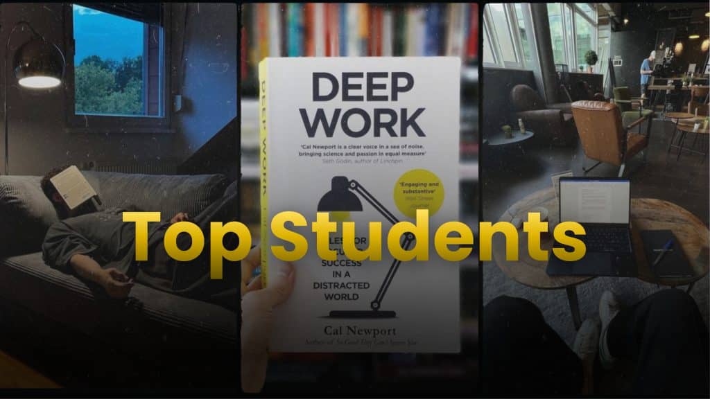 Top students studying with focus using effective learning strategies and simple study systems to get higher grades