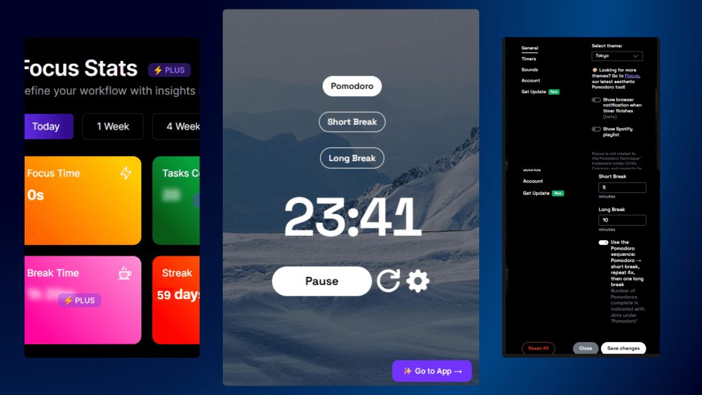 Pomodoro study timer illustration showing 25‑minute focus session with short breaks to help students study with better focus and less burnout