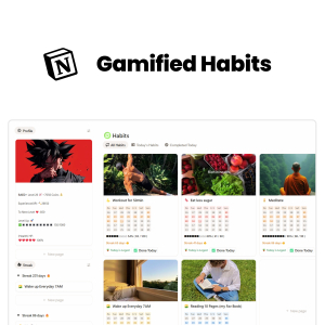 Gamified Habits Notion template