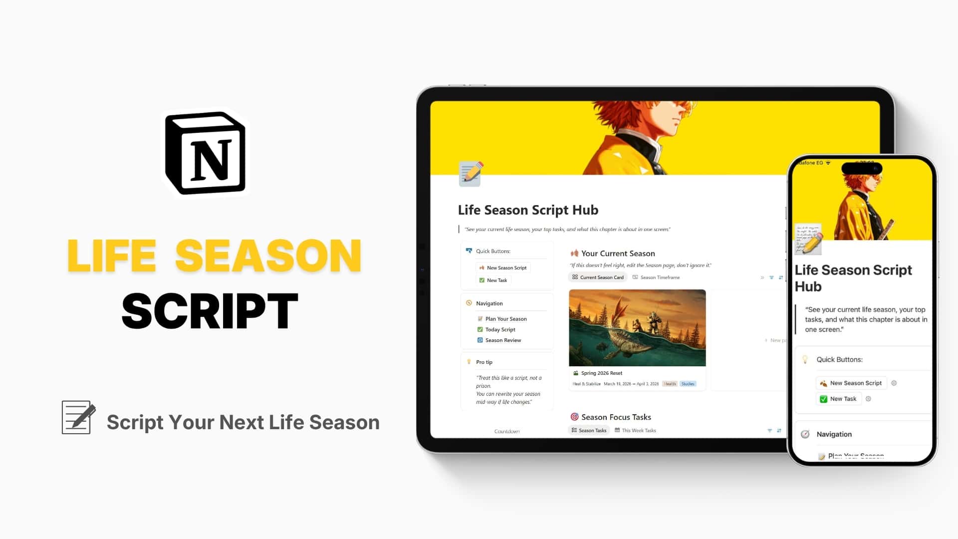 Effortless Life Season Notion Template – Life Season Script
