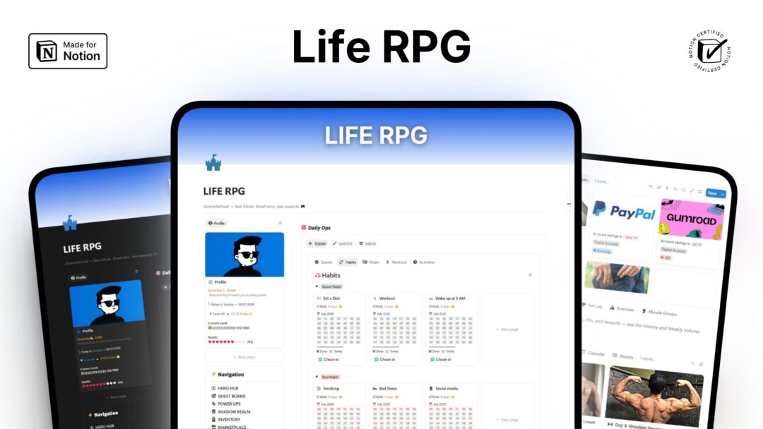 Life RPG — The Gamified Notion Life Planner