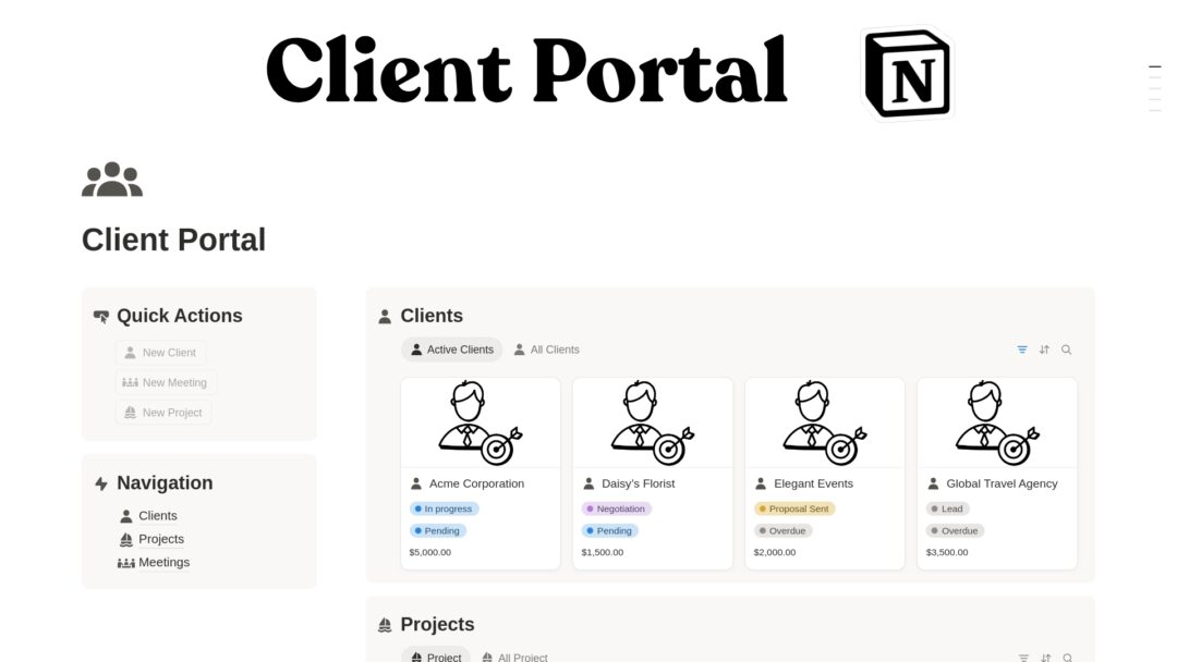 Client Portal Notion Template