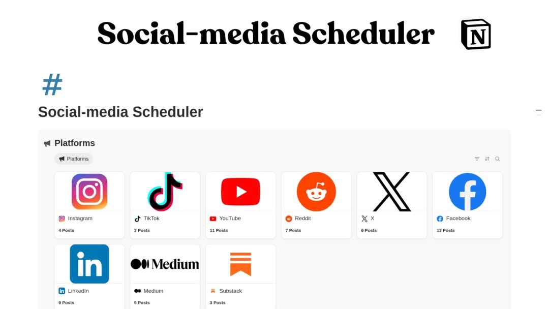 Social Media Scheduler Notion Template