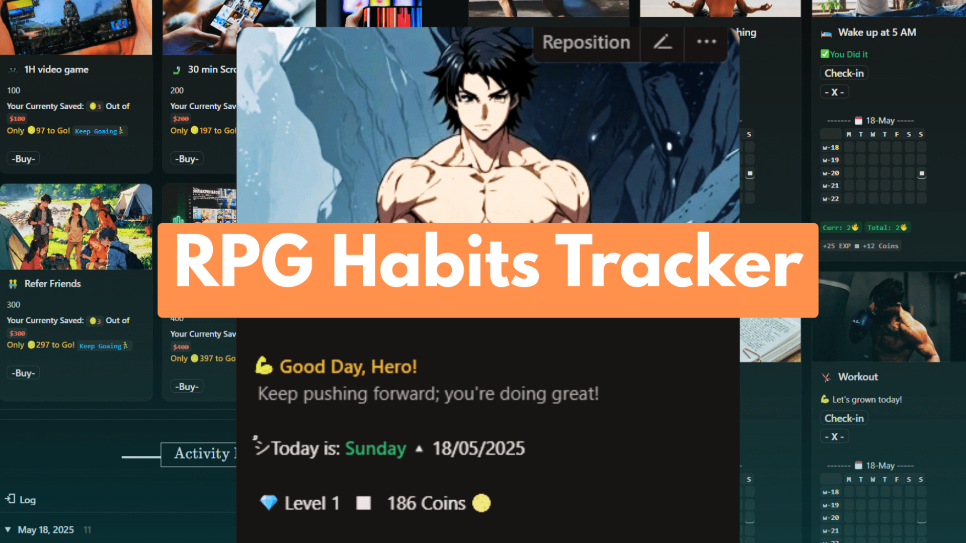 RPG Habits Tracker Notion template – Notion Done by RAED RPG Habits Tracker Notion template - Notion Done by RAED